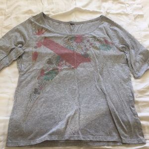 Gray shirt with mid length sleeves